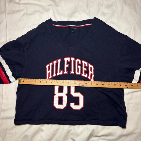 Tommy Hilfiger Women’s 85 Varsity Crop Top Navy Retro Jersey Size S - Picture 7 of 9